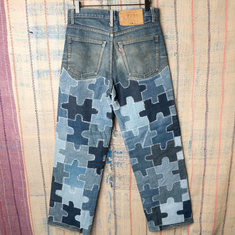 Custom levis patchwork jeans - Picture 2 of 6